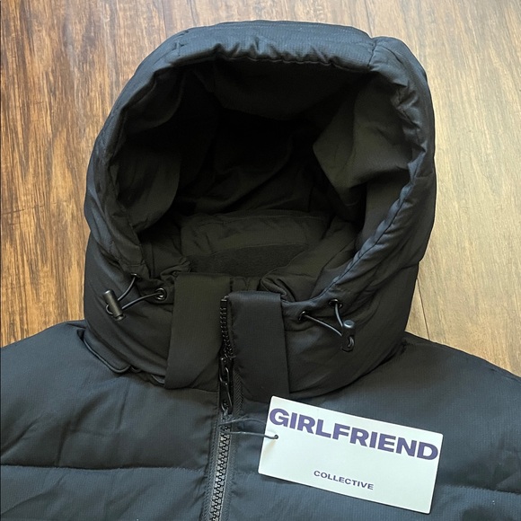 NWT Girlfriend Collective Black Long Puffer Winter Coat large - Picture 11 of 16